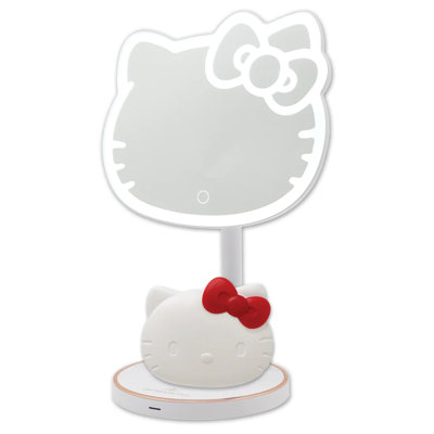 Hello Kitty Makeup Mirror Bundle with Adjustable LED Strip Light and Elegant Compact Pocket Beauty Mirror