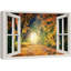 «Window View Path Through Autumn Fall Forest Park Nature Images Scenic Landscape» sur toile-98448468