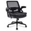 Mid-Back Mesh & Faux Leather Office Chair, Ergonomic Swivel Task Chair with Adjustable Height, Padded Armrests and Lumbar Support for Home Office-97433143
