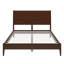 Structure de lit plateforme en bois de bambou massif de style Mid-Century avec lattes de bois et support en métal, aucun sommier requis, assemblage facile-649181517-649181506