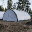 Abri de rangement à arc en treillis simple l 20 pi x P 42 pi, couvercle en polyéthylène robuste 11 oz, structure en acier galvanisé