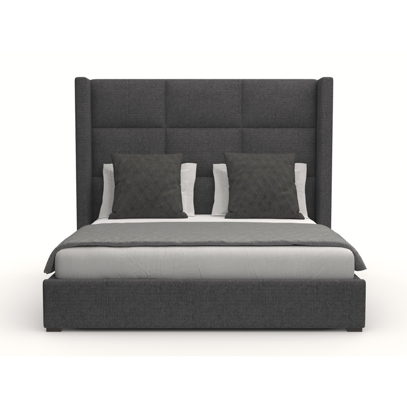 Esparto Upholstered Wingback Bed, Charcoal Revolution®, California King (Mid)