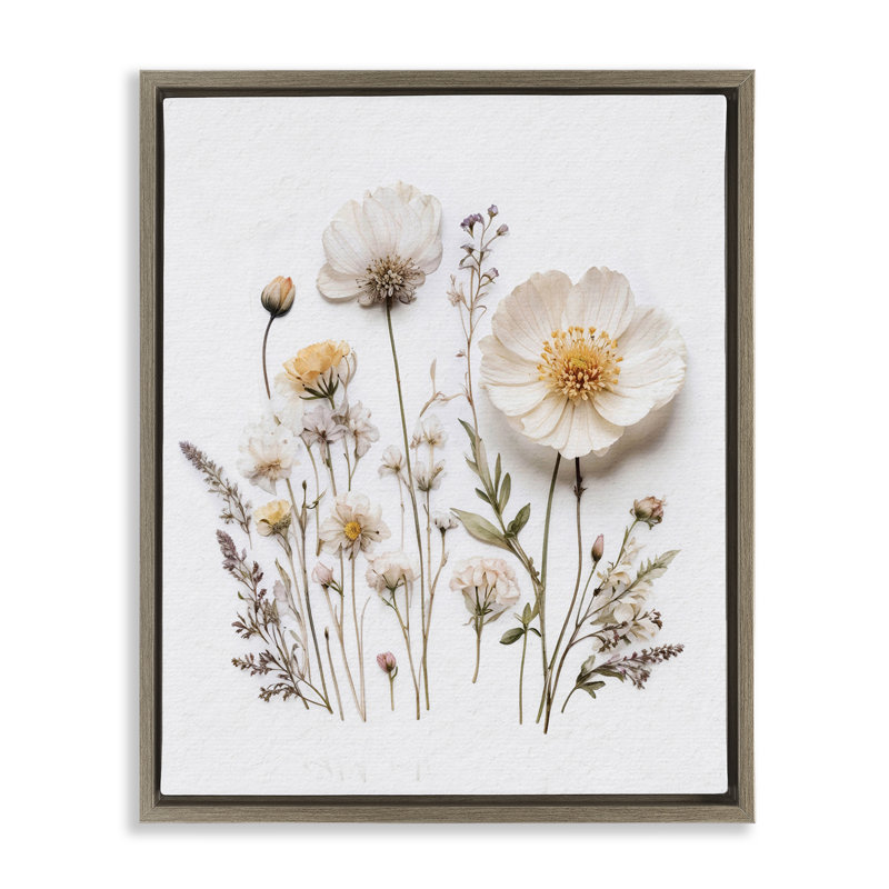 Cadre flottant « Pressed Bathroom Botanicals », H 21 po x l 17 po, Cadre flottant orme Montalcino