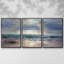 «Aqua Blue Morning», peinture sur toile 3 pièces-890807296-890807306