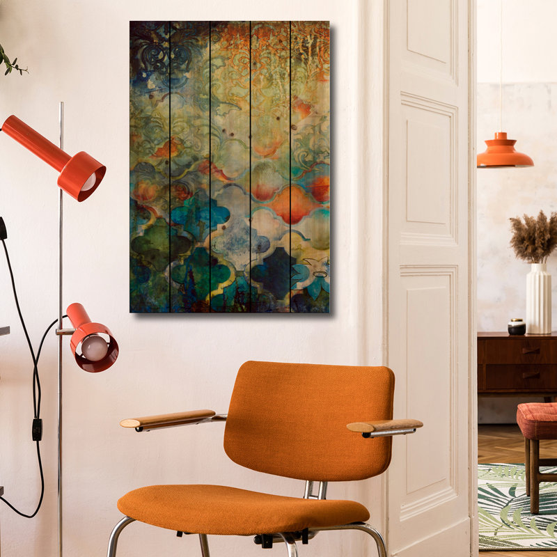 Impression d'art mural en bois - fantaisie marocaine I par Heather Robinson, H 40 po x l 26 po