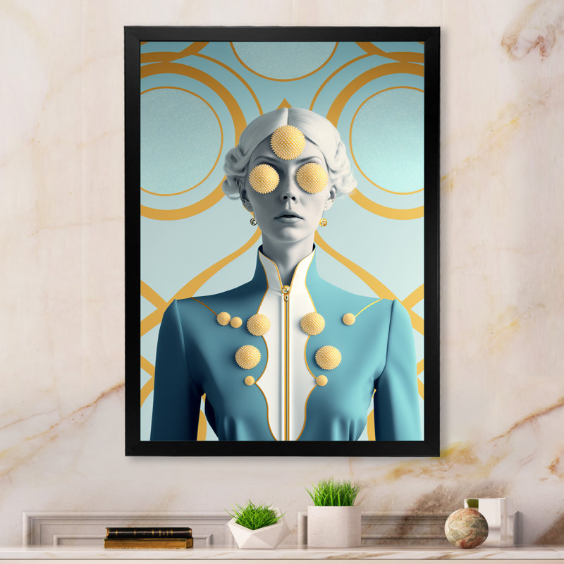 Déesse orangée efflorescence IV - reproduction sur toile, Toile avec cadre photo noir, H 20 po x l 12 po x P 1 po