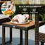 Ensemble de meubles de patio en osier 3 pièces, ensemble bistro en rotin, blanc-356890364