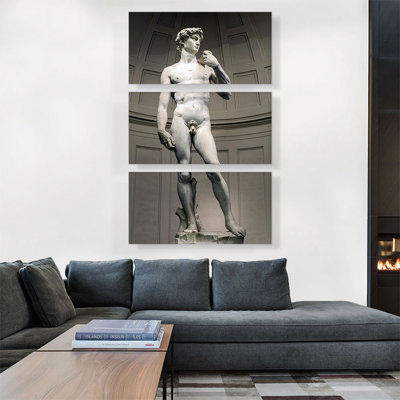 " David 1504 " by Michelangelo 3 - Pieces Painting Print