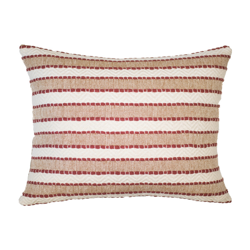 Lumbar Pillow Cover & Insert, 15"H x 20"W, Fog, Stripe