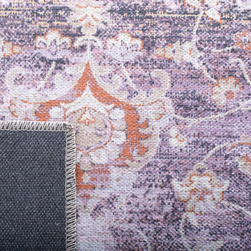 Hallel Performance Machine Washable Oriental Rug, Square 6'7"