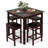 Ebern Designs 5 Pcs Bar Table Set Square Dining Table & 4 Pvc Leather Upholstered Bar Stools-1828303452