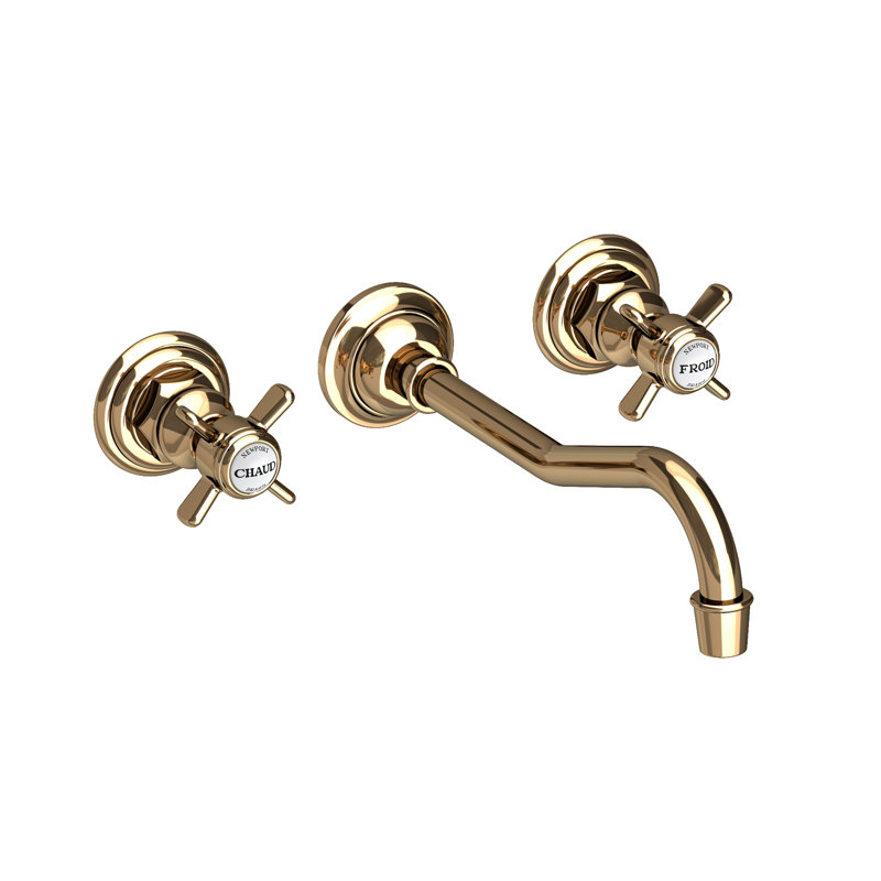 Fairfield Wall Mount Bathroom Faucet, French Gold
