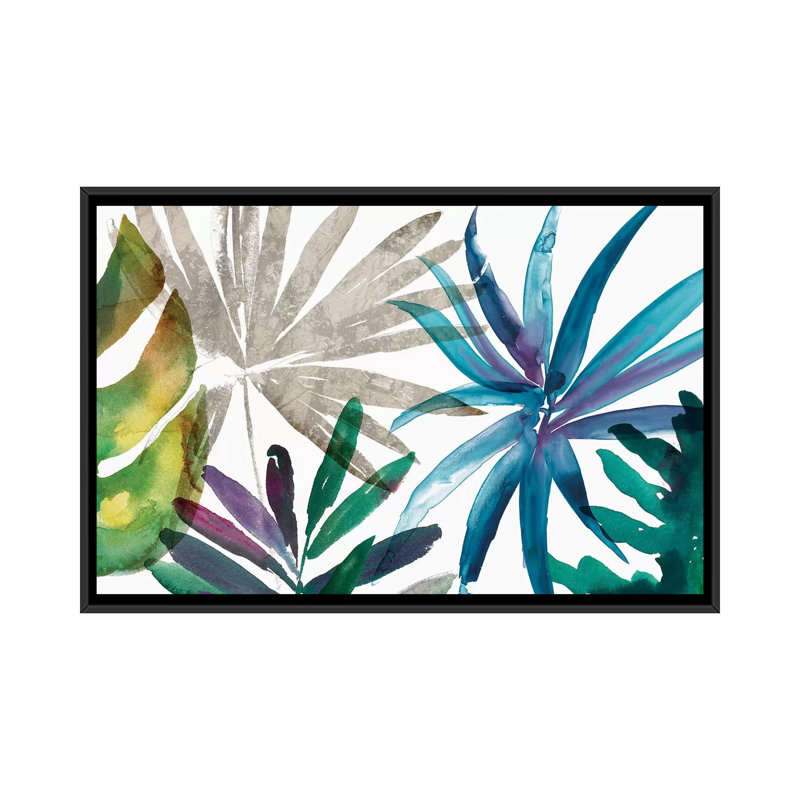 « tropic sway ii », reproduction sur toile, H 18 po x l 26 po x P 1,5 po, Toile avec cadre noir, Pas de tapis