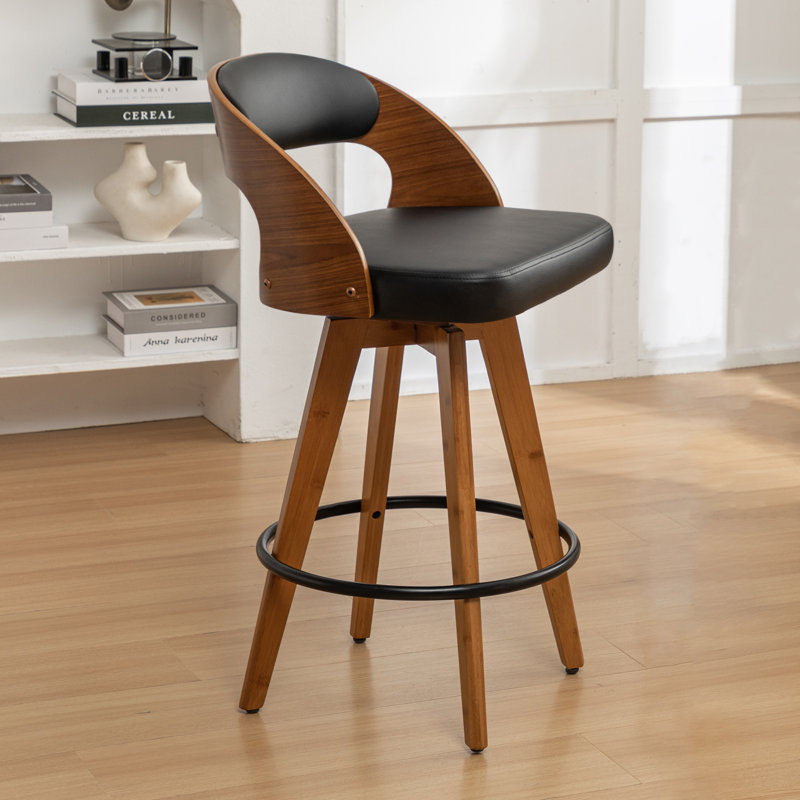 Colley Modern Swivel Bar Stool, Counter Stool (68.6cm Seat Height), Black