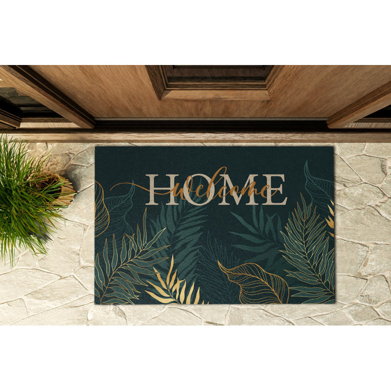 Non-Slip Floral Outdoor Doormat