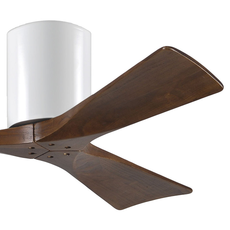 Ventilateur de plafond à 3 pales Olivier, Blanc brillant, Ton noyer, 42"