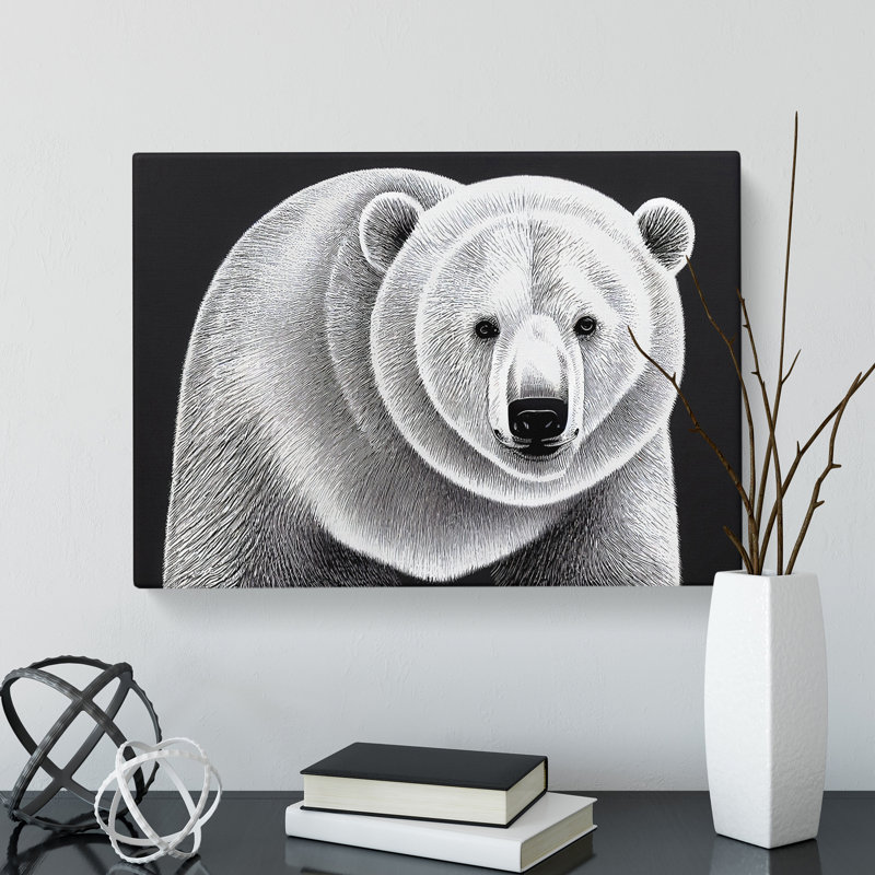 Awesome Polar Bear - Wrapped Canvas, 40cm H x 60cm W x 3cm D