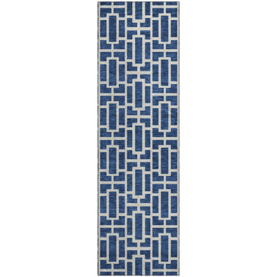 Premium Machine Washable Prisco Navy Rug