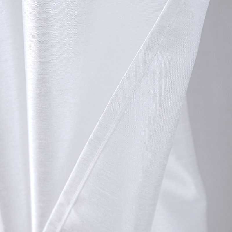 Manvik Faux Silk Window Curtain Panel Pair, White
