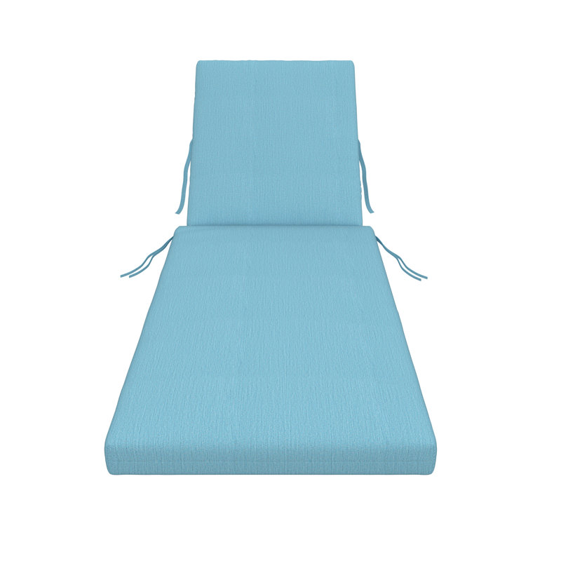 Amala Sunbrella® Outdoor Chaise Lounge Cushion, 22" x 24"/24.5" x 52.5", Cast Horizon Sunbrella® Plainweave