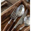 Stainless Steel Flatware Set With Walnut Handles - Retro Satin Finish, 4 Pieces (Knife, Fork, Spoon, Dessert Spoon)