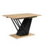 Table de salle à manger extensible 61,18 pouces, apparence géométrique moderne avec structure et base en métal, plateau de table réglable pour les cafés et les bureaux