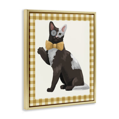 Chat Gentleman avec cadre flottant à nœuds, design par Sadie Harper
