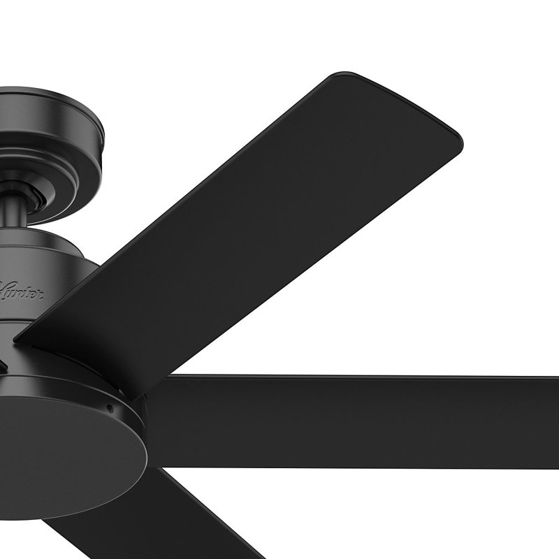 112cm Ceiling Fan with Light Kit, Mattee Black, Mattee Black