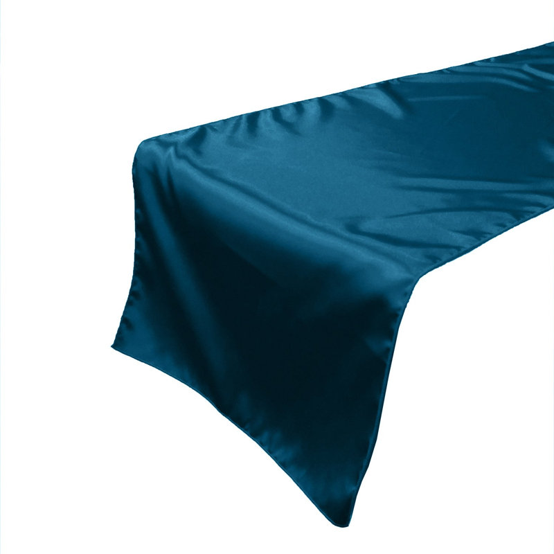 Karisha Rectangle Polyester Table Runnner, 144" x 24", Teal