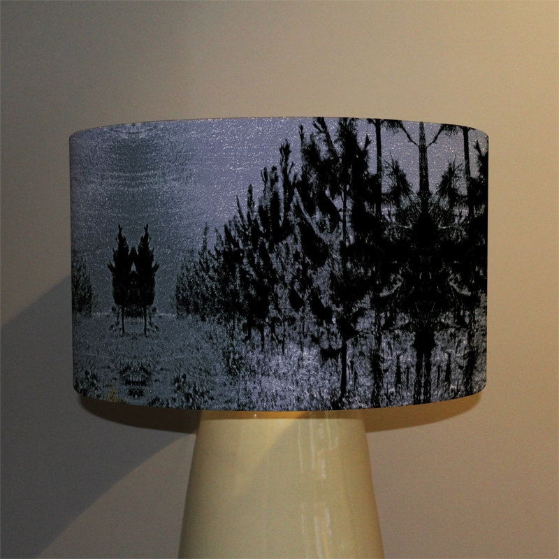 Cotton Drum Lamp Shade ( Uno ), 22cm H x 25cm W x 25cm D