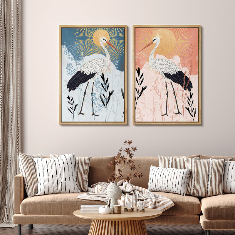 Ensemble de toiles murales Golden Golden, Naturel, Impression encadrée flottante sans passe-partout, H 24 po x l 32 po