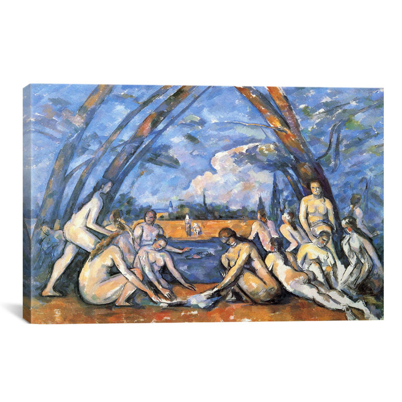 « salle de bain 2 » par paul cezanne, reproduction d’art sur toile, H 26 po x l 40 po x P 1,5 po, Toile tendue, Pas de tapis