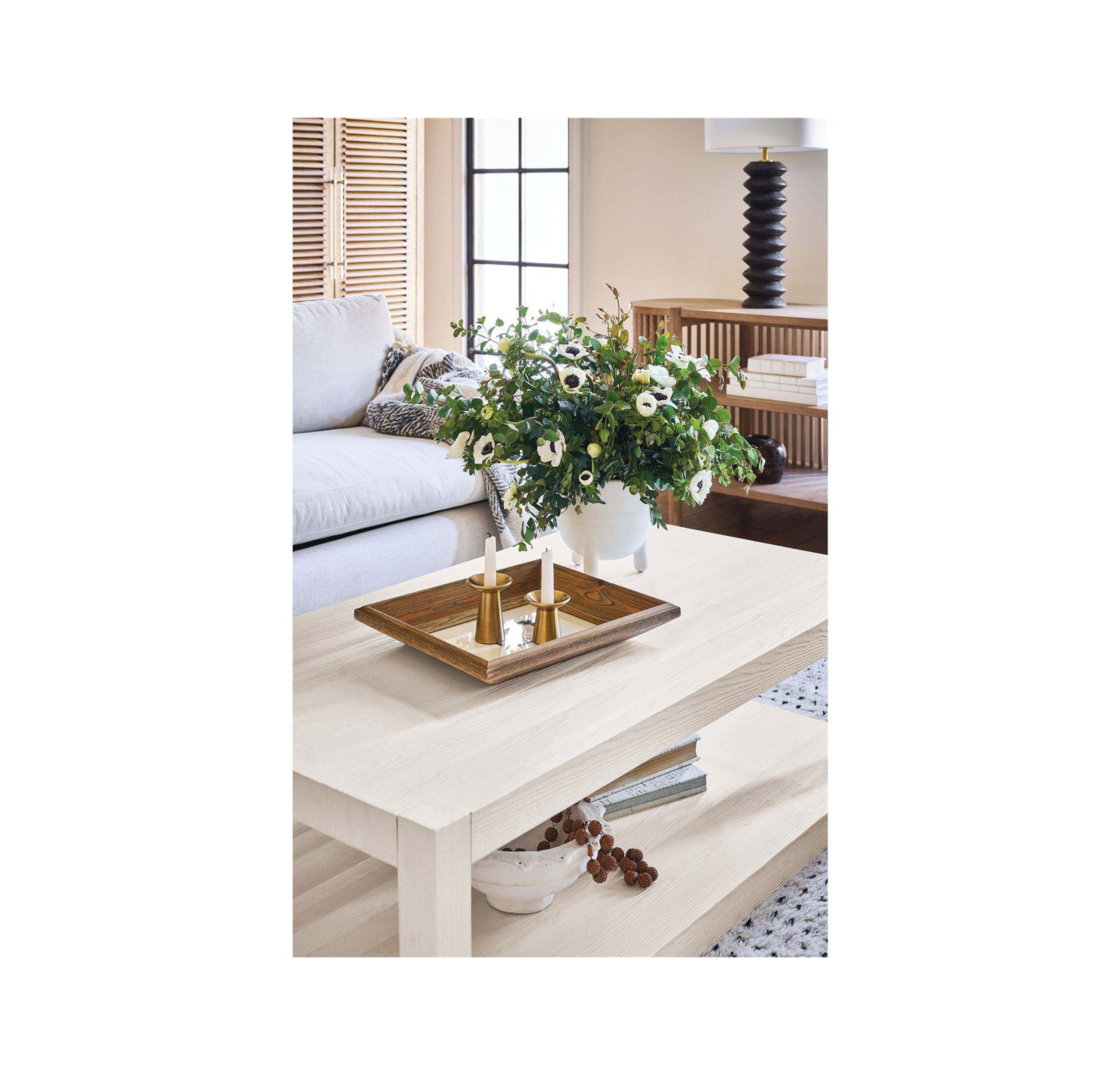 Rosalie Solid Wood Single Coffee Table, 17" H x 50" L x 28" W