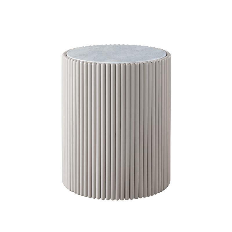20" Mantra Carrara Stone Top Side Table