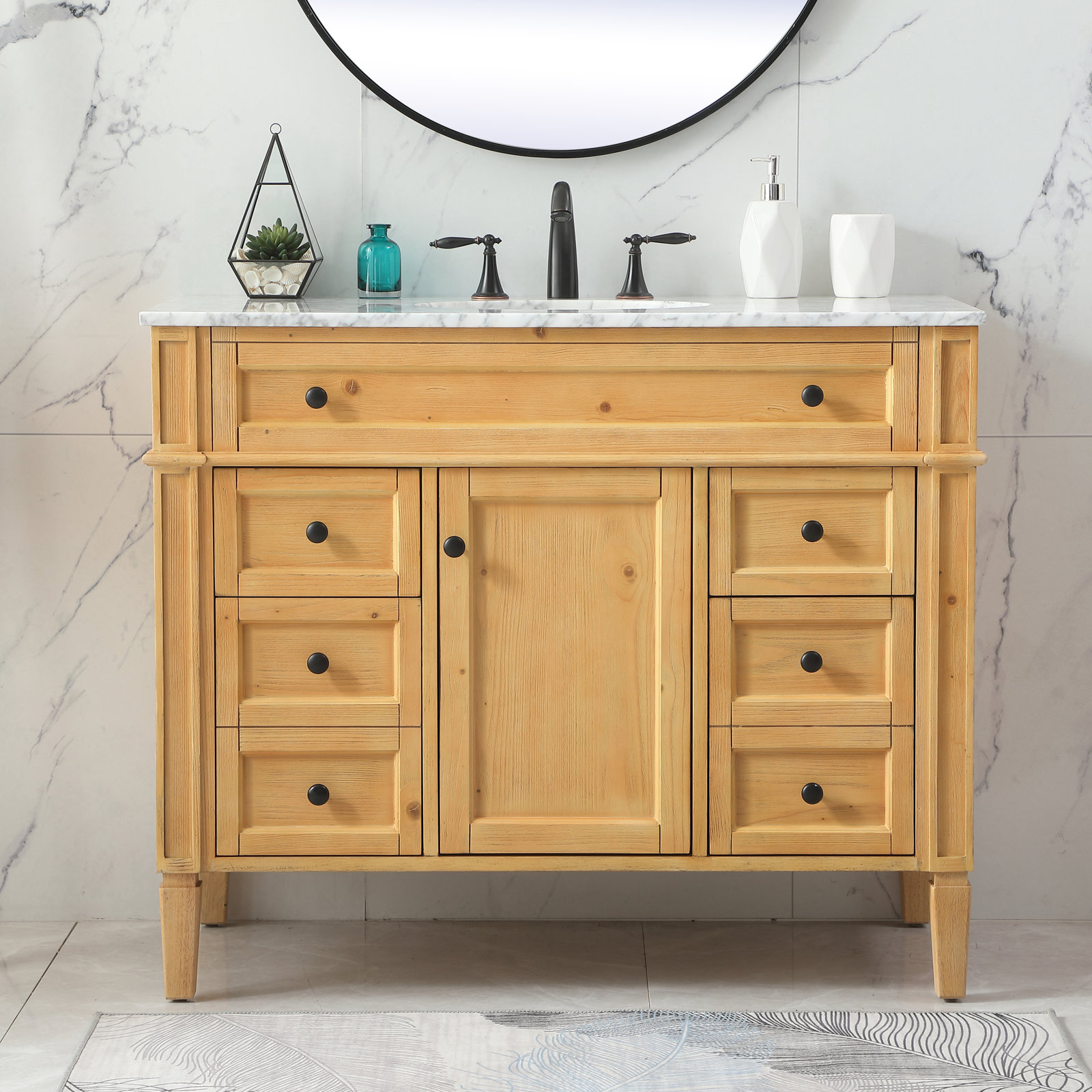 Rivers 42'' Single Bathroom Vanity, Natural