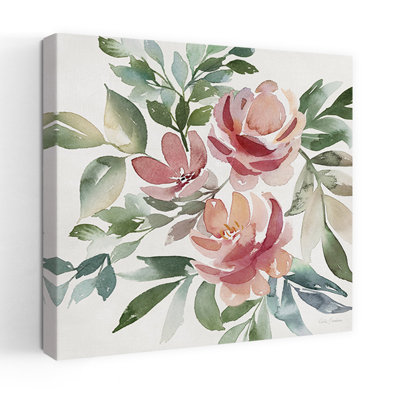 Blush Garden II Impression délicate et élégante d'art mural contemporain de pivoine naturelle