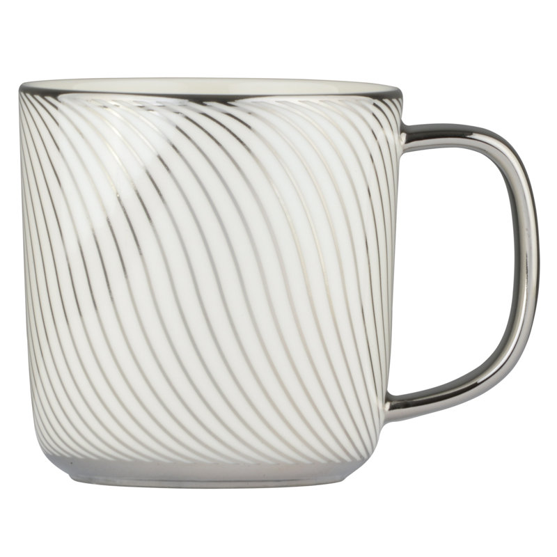 Bernella Porcelain Coffee Mug, Platinum