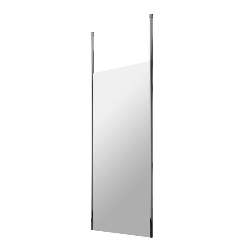 Frameless Wet Room Glass Screens with Clear Glass, 195cm H x 74.15cm W x 3.4cm D