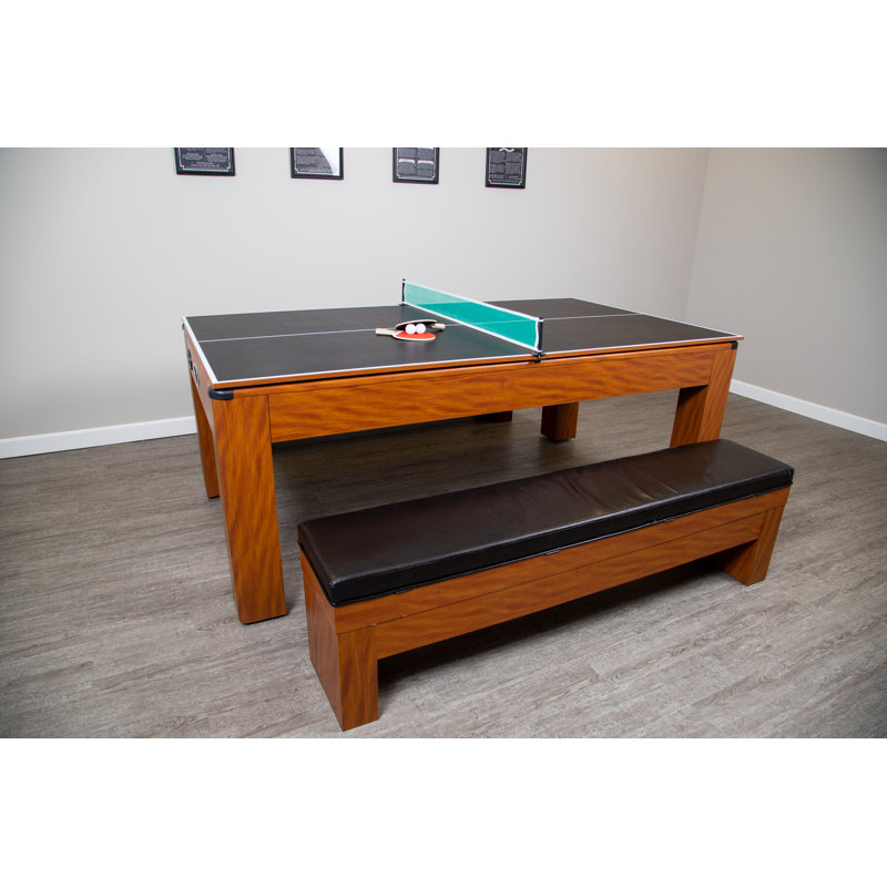 84" Light Cherry MDF Multi-Functional Air Hockey Table with Benches