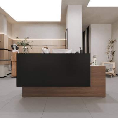 Rectangle Synthetic Laminate Reception Desk