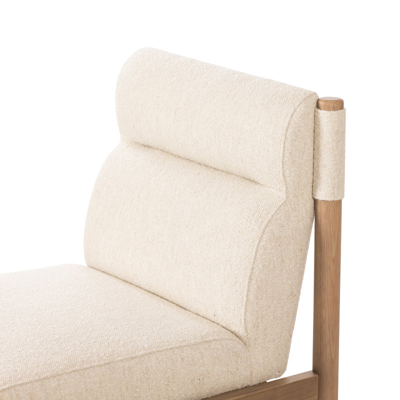 Kiano Upholstered Dining Chair, Ivory Polyester Blend