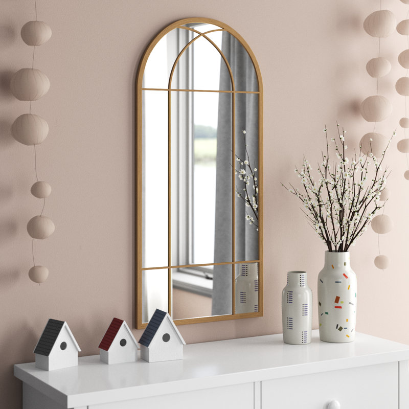 Roseberry Framed Arch Mirror 19x40, Gold