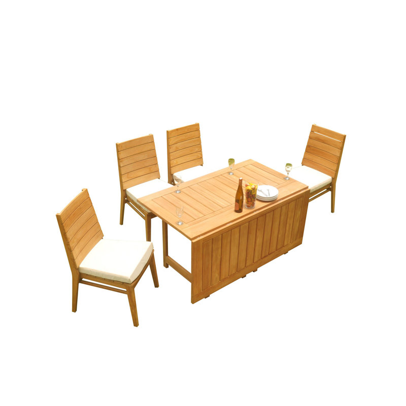 Outdoor 5 - Piece Teak Dining Set