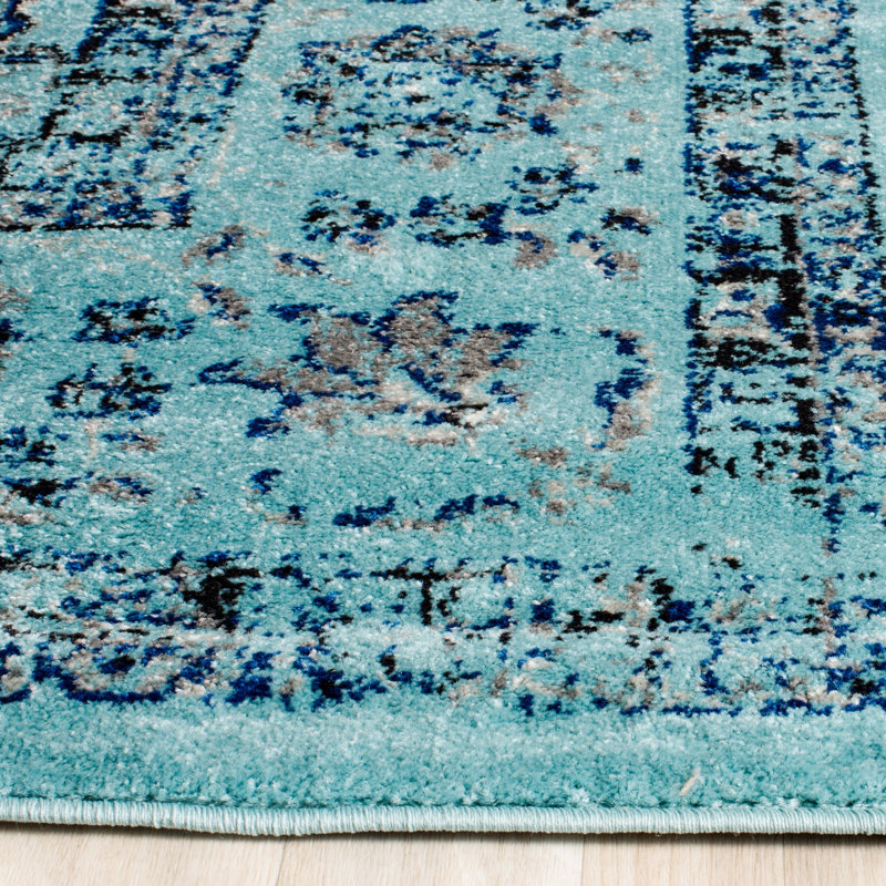Tapis oriental bleu clair Altman, Rond 3 pi