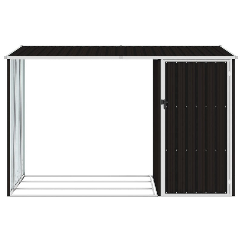 Peace Garden Firewood Shed 245x98x159 cm Galvanised Steel, Black