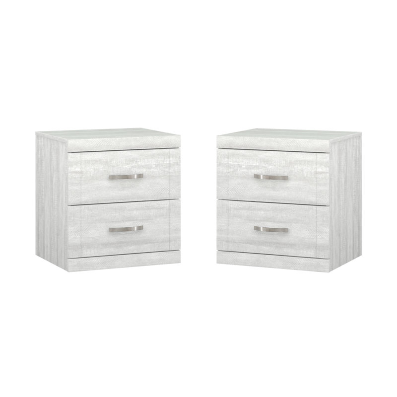 Avigail 2-Drawer Nightstand, Dusty Gray Oak
