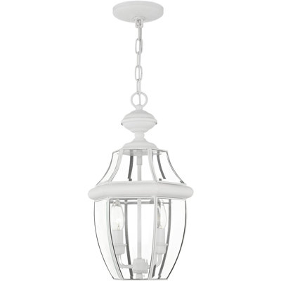 Luminaire suspendu 2 lumières avec abat-jour en verre transparent