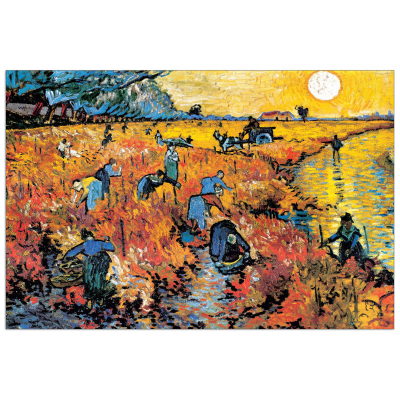 The Red Vineyards of Arles by Van Gogh - Picture Frame Painting Print on MDF