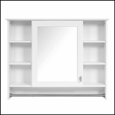 Armoire de salle de bain 3-en-1 avec tablette réglable, porte à fermeture en douceur et miroir haute définition pour rangement moderne