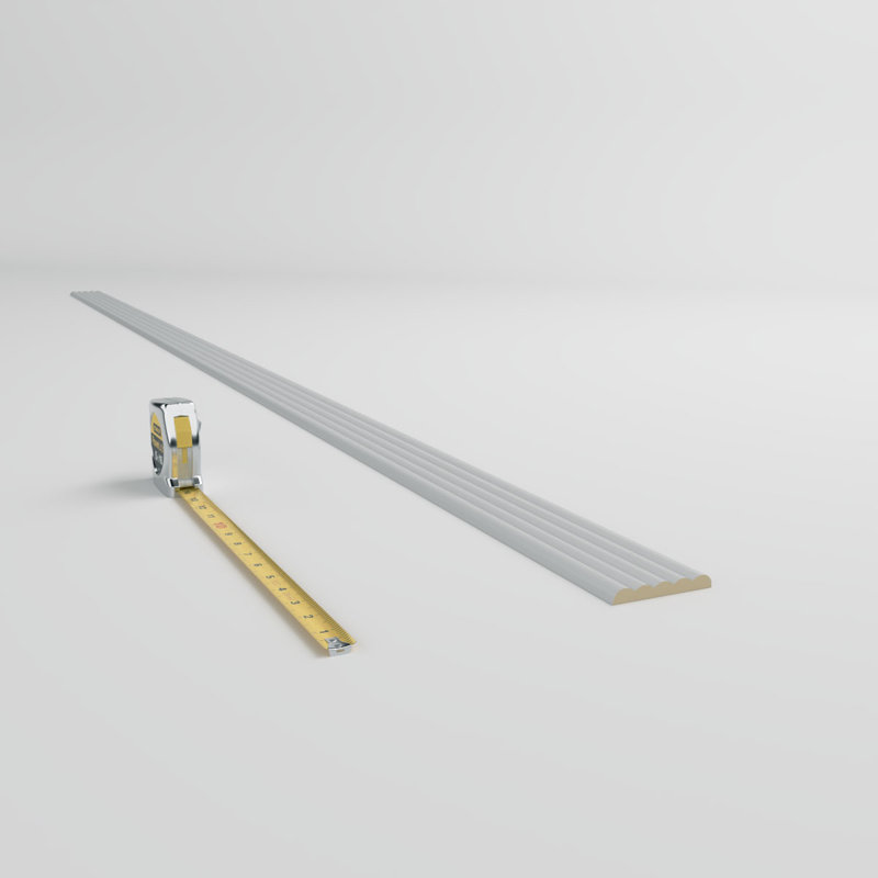 Gray Polyurethane Fluted Panel Moulding Sample, 12" x 3"